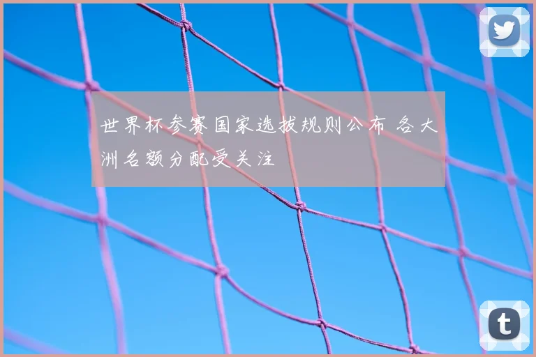 世界杯参赛国家选拔规则公布 各大洲名额分配受关注